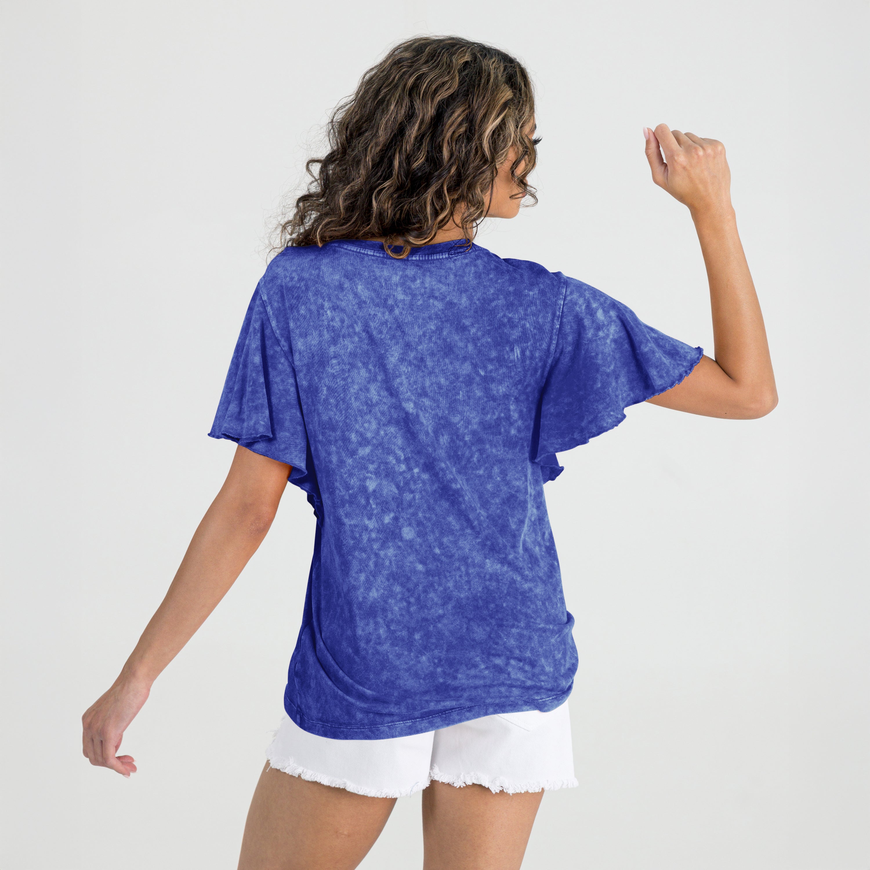 INDIANAPOLIS COLTS VICTORY MODE FLUTTER SLEEVE TEE IN ROYAL