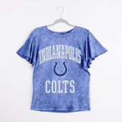 INDIANAPOLIS COLTS VICTORY MODE FLUTTER SLEEVE TEE IN ROYAL