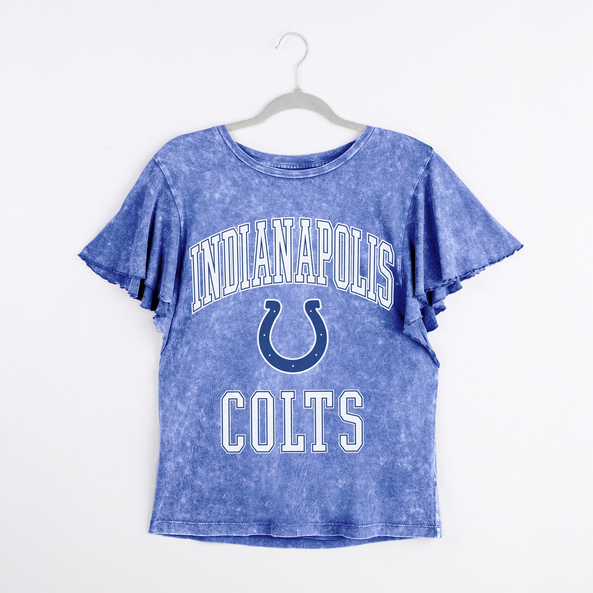 INDIANAPOLIS COLTS VICTORY MODE FLUTTER SLEEVE TEE IN ROYAL