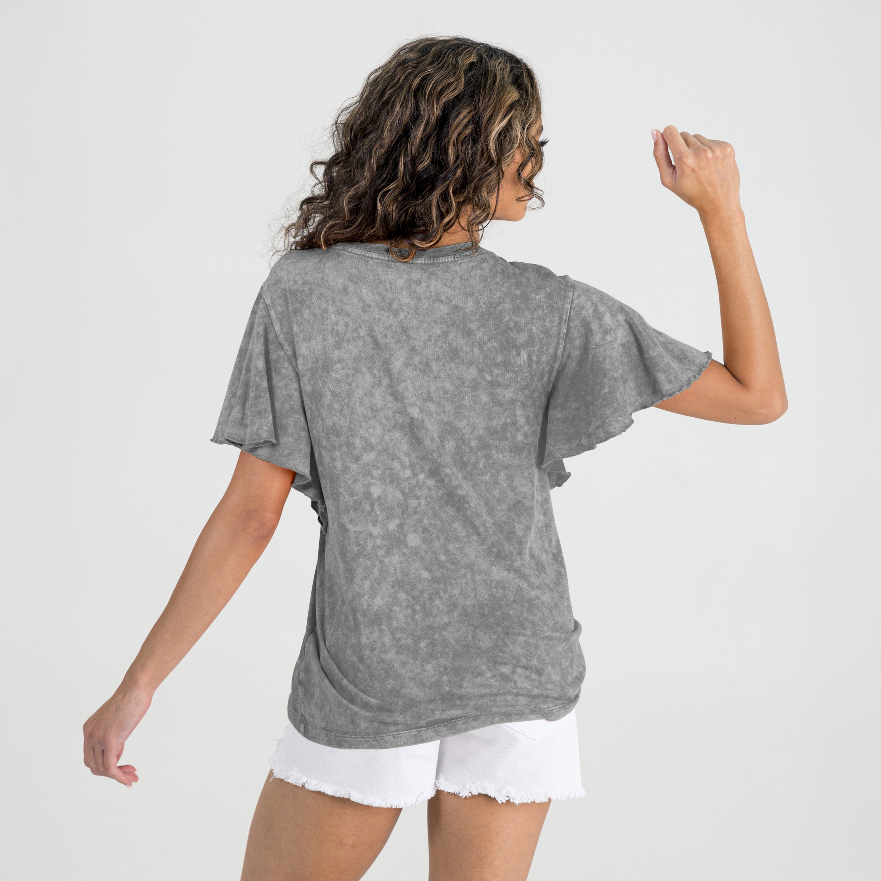 JACKSONVILLE JAGUARS VICTORY MODE FLUTTER SLEEVE TEE IN GREY