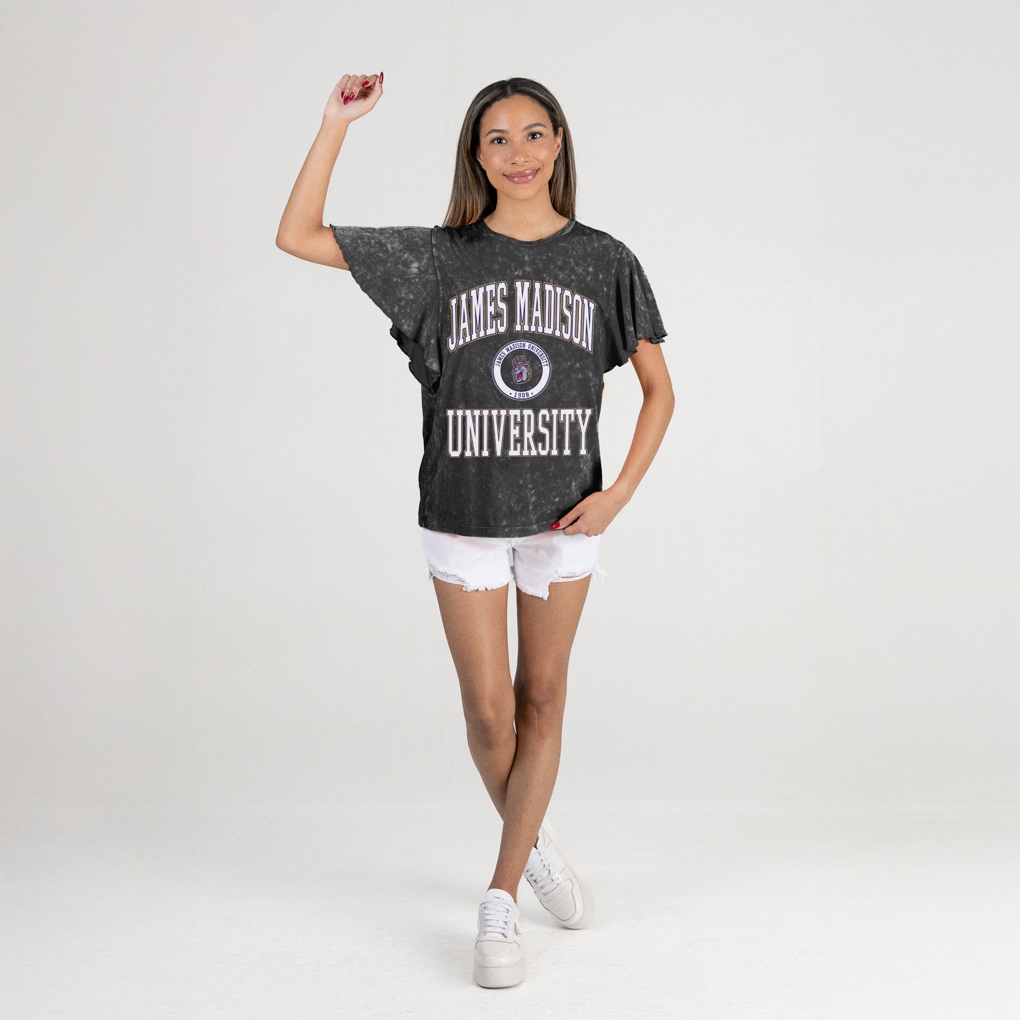JAMES MADISON DUKES VICTORY MODE FLUTTER SLEEVE TEE IN BLACK