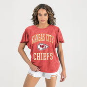 KANSAS CITY CHIEFS VICTORY MODE FLUTTER SLEEVE TEE IN RED