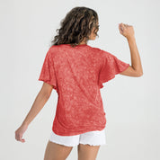 KANSAS CITY CHIEFS VICTORY MODE FLUTTER SLEEVE TEE IN RED