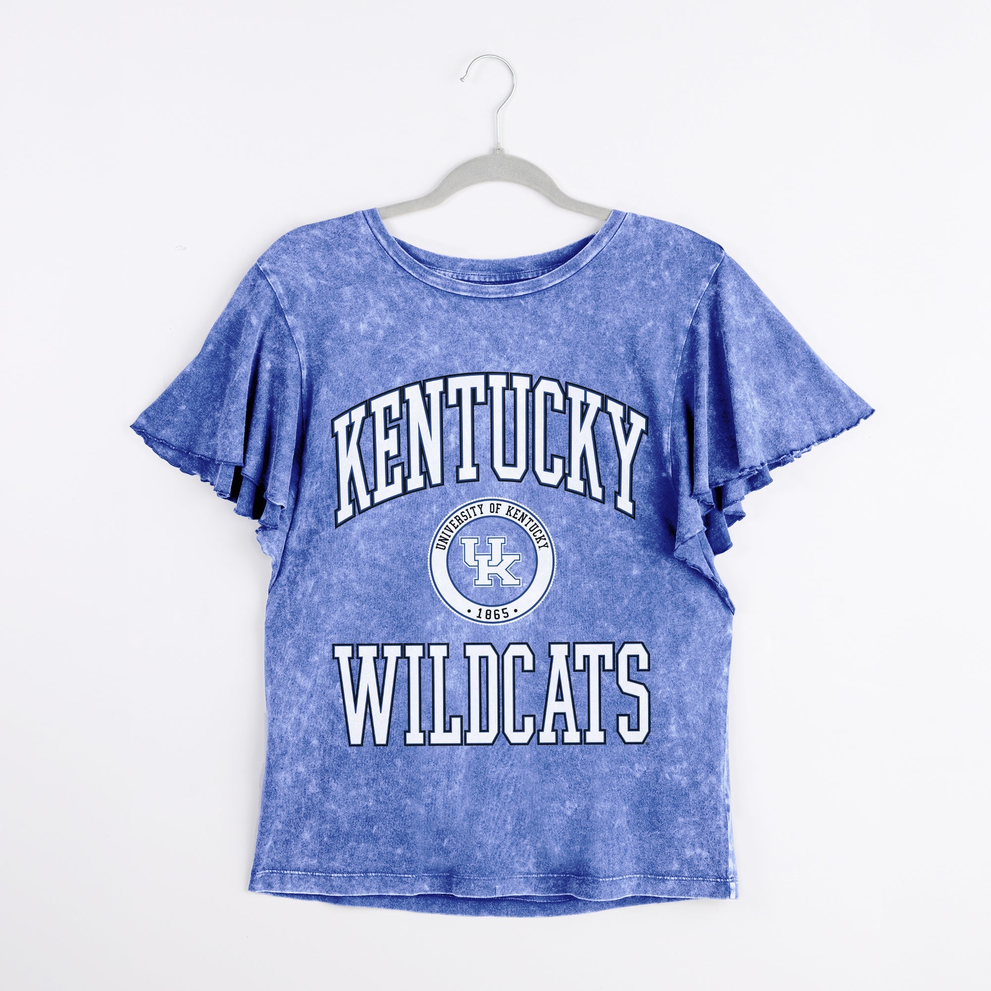KENTUCKY WILDCATS VICTORY MODE FLUTTER SLEEVE TEE IN ROYAL