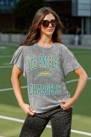 LOS ANGELES CHARGERS VICTORY MODE FLUTTER SLEEVE TEE IN GREY