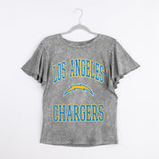 LOS ANGELES CHARGERS VICTORY MODE FLUTTER SLEEVE TEE IN GREY