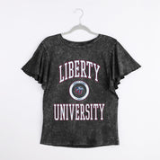 LIBERTY FLAMES VICTORY MODE FLUTTER SLEEVE TEE IN BLACK