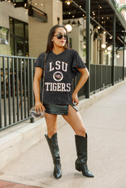 LSU TIGERS VICTORY MODE FLUTTER SLEEVE TEE IN BLACK