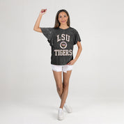 LSU TIGERS VICTORY MODE FLUTTER SLEEVE TEE IN BLACK