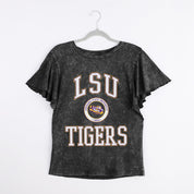 LSU TIGERS VICTORY MODE FLUTTER SLEEVE TEE IN BLACK