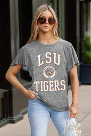 LSU TIGERS VICTORY MODE FLUTTER SLEEVE TEE IN GREY