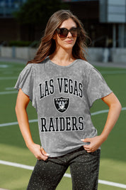 LAS VEGAS RAIDERS VICTORY MODE FLUTTER SLEEVE TEE IN GREY