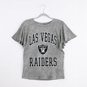 LAS VEGAS RAIDERS VICTORY MODE FLUTTER SLEEVE TEE IN GREY