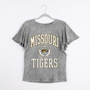 MISSOURI TIGERS VICTORY MODE FLUTTER SLEEVE TEE IN GREY