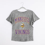 MINNESOTA VIKINGS VICTORY MODE FLUTTER SLEEVE TEE IN GREY