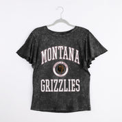 MONTANA GRIZZLIES VICTORY MODE FLUTTER SLEEVE TEE IN BLACK