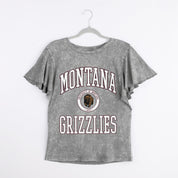 MONTANA GRIZZLIES VICTORY MODE FLUTTER SLEEVE TEE IN GREY