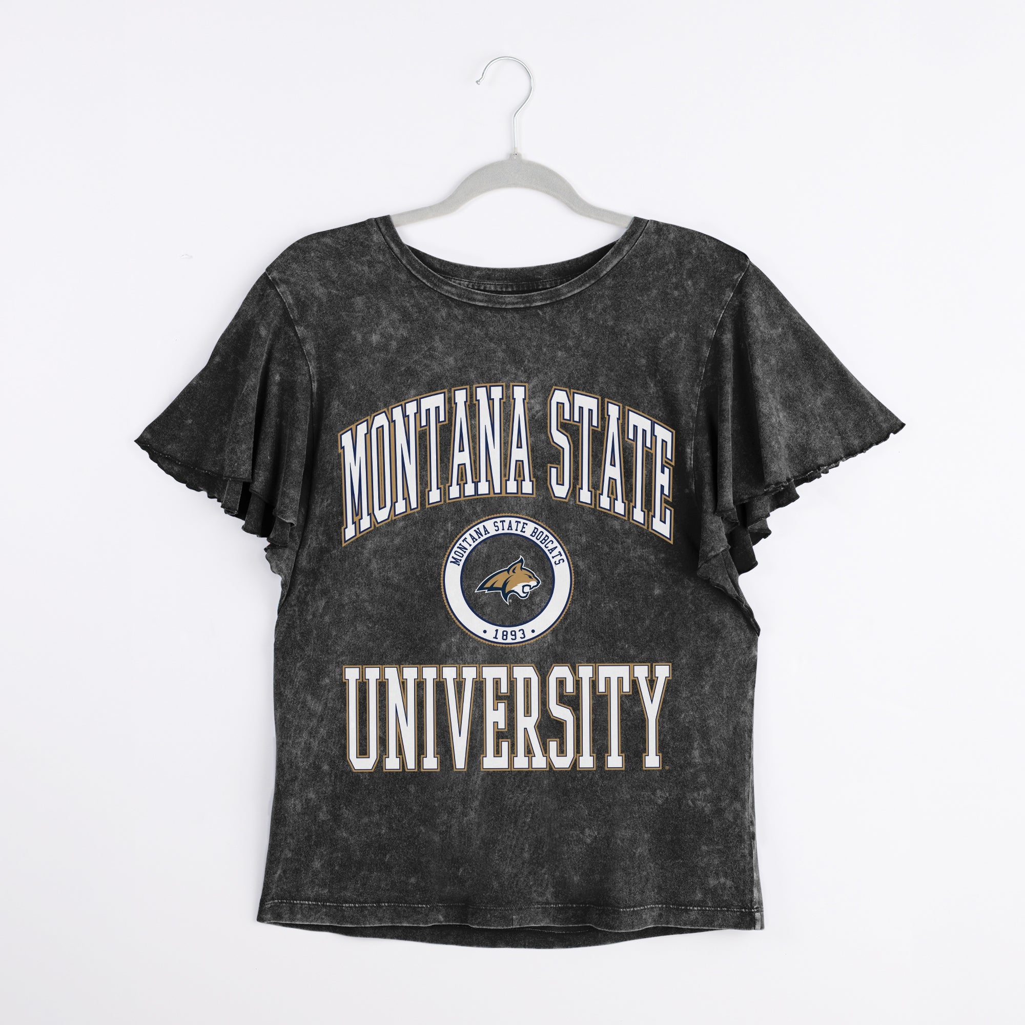 MONTANA STATE BOBCATS VICTORY MODE FLUTTER SLEEVE TEE IN BLACK