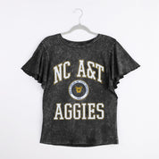 NORTH CAROLINA A&T STATE AGGIES VICTORY MODE FLUTTER SLEEVE TEE IN BLACK