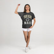 NORTHERN ARIZONA LUMBERJACKS VICTORY MODE FLUTTER SLEEVE TEE IN BLACK