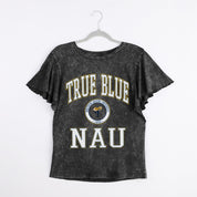 NORTHERN ARIZONA LUMBERJACKS VICTORY MODE FLUTTER SLEEVE TEE IN BLACK