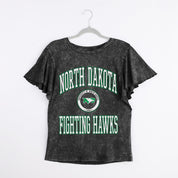 NORTH DAKOTA FIGHTING HAWKS VICTORY MODE FLUTTER SLEEVE TEE IN BLACK