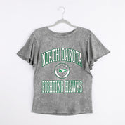 NORTH DAKOTA FIGHTING HAWKS VICTORY MODE FLUTTER SLEEVE TEE IN GREY