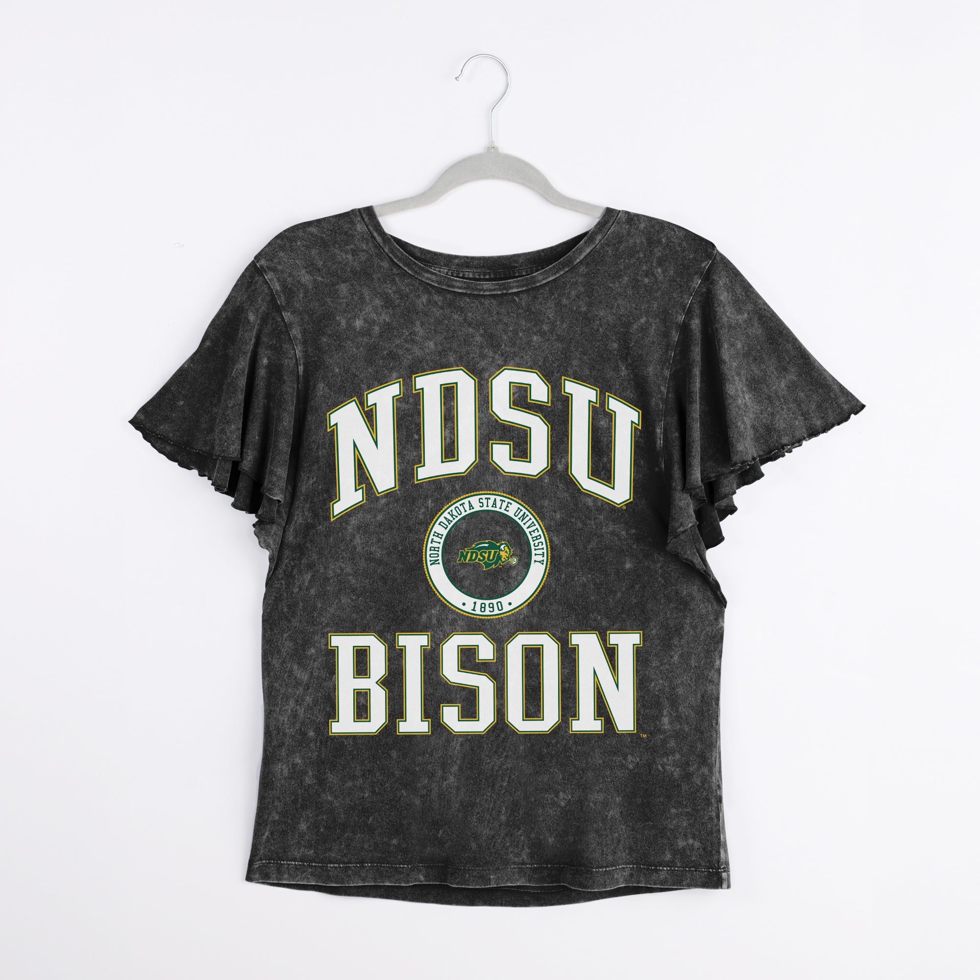 NORTH DAKOTA STATE BISON VICTORY MODE FLUTTER SLEEVE TEE IN BLACK