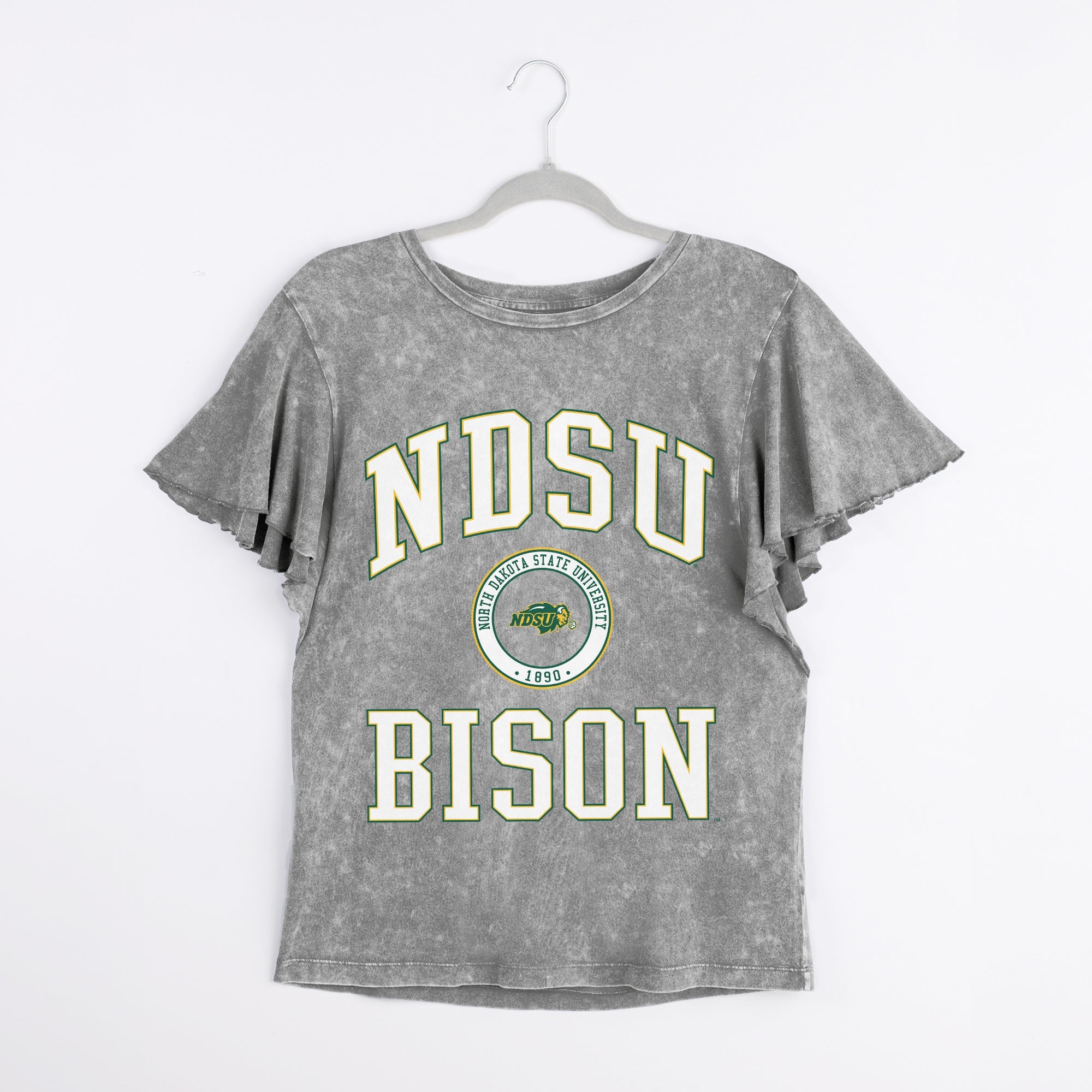 NORTH DAKOTA STATE BISON VICTORY MODE FLUTTER SLEEVE TEE IN GREY