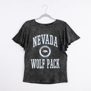 NEVADA WOLF PACK VICTORY MODE FLUTTER SLEEVE TEE IN BLACK