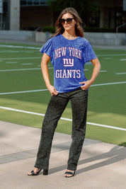 NEW YORK GIANTS VICTORY MODE FLUTTER SLEEVE TEE IN ROYAL