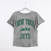 NEW YORK JETS VICTORY MODE FLUTTER SLEEVE TEE IN GREY