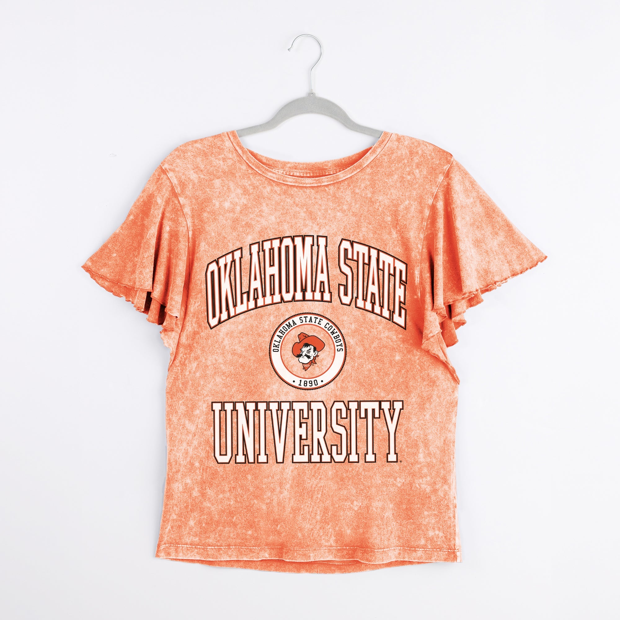 OKLAHOMA STATE COWBOYS VICTORY MODE FLUTTER SLEEVE TEE IN ORANGE