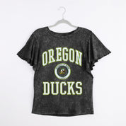 OREGON DUCKS VICTORY MODE FLUTTER SLEEVE TEE IN BLACK