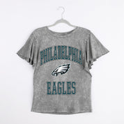 PHILADELPHIA EAGLES VICTORY MODE FLUTTER SLEEVE TEE IN GREY