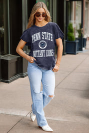 PENN STATE NITTANY LIONS VICTORY MODE FLUTTER SLEEVE TEE IN NAVY