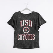SOUTH DAKOTA COYOTES VICTORY MODE FLUTTER SLEEVE TEE IN BLACK