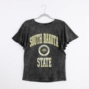 SOUTH DAKOTA STATE JACKRABBITS VICTORY MODE FLUTTER SLEEVE TEE IN BLACK