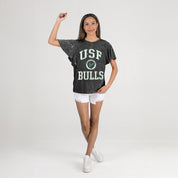 SOUTH FLORIDA BULLS VICTORY MODE FLUTTER SLEEVE TEE IN BLACK