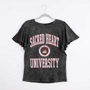 SACRED HEART PIONEERS VICTORY MODE FLUTTER SLEEVE TEE IN BLACK