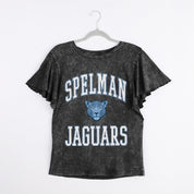 SPELMAN COLLEGE JAGUARS VICTORY MODE FLUTTER SLEEVE TEE IN BLACK