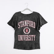 STANFORD CARDINAL VICTORY MODE FLUTTER SLEEVE TEE IN BLACK