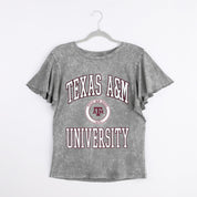 TEXAS A&M AGGIES VICTORY MODE FLUTTER SLEEVE TEE IN GREY