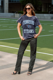 TENNESSEE TITANS VICTORY MODE FLUTTER SLEEVE TEE IN NAVY
