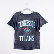 TENNESSEE TITANS VICTORY MODE FLUTTER SLEEVE TEE IN NAVY