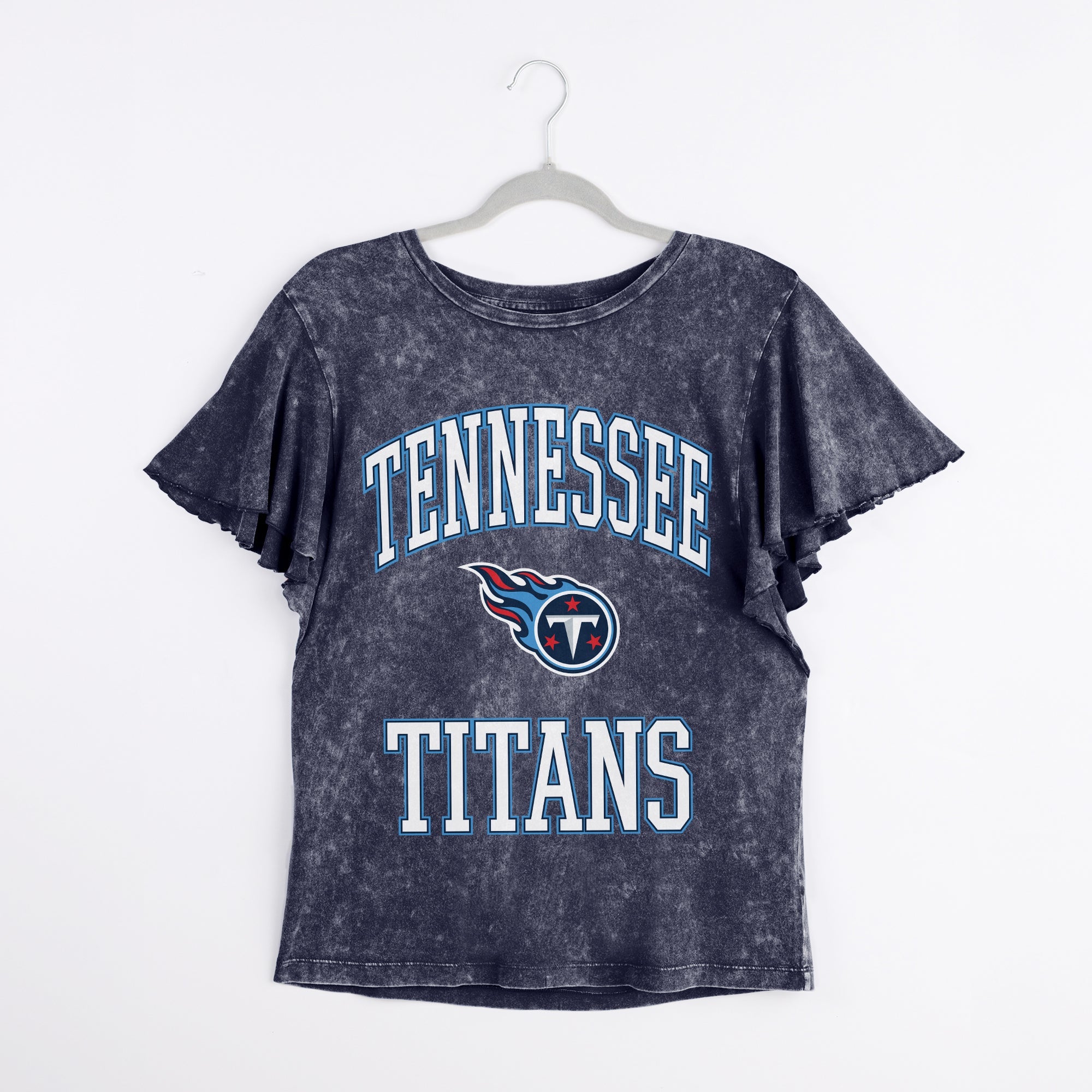 TENNESSEE TITANS VICTORY MODE FLUTTER SLEEVE TEE IN NAVY