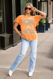 TENNESSEE VOLUNTEERS VICTORY MODE FLUTTER SLEEVE TEE IN TEN ORANGE