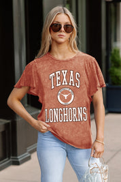 TEXAS LONGHORNS VICTORY MODE FLUTTER SLEEVE TEE IN TEX ORANGE