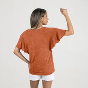 TEXAS LONGHORNS VICTORY MODE FLUTTER SLEEVE TEE IN TEX ORANGE
