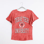 TEXAS TECH RED RAIDERS VICTORY MODE FLUTTER SLEEVE TEE IN RED